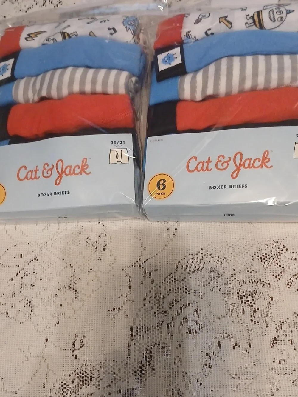Cat & Jack Boy's Boxer Brief 6-Pack - Blue, Red, Gray, White 2packs